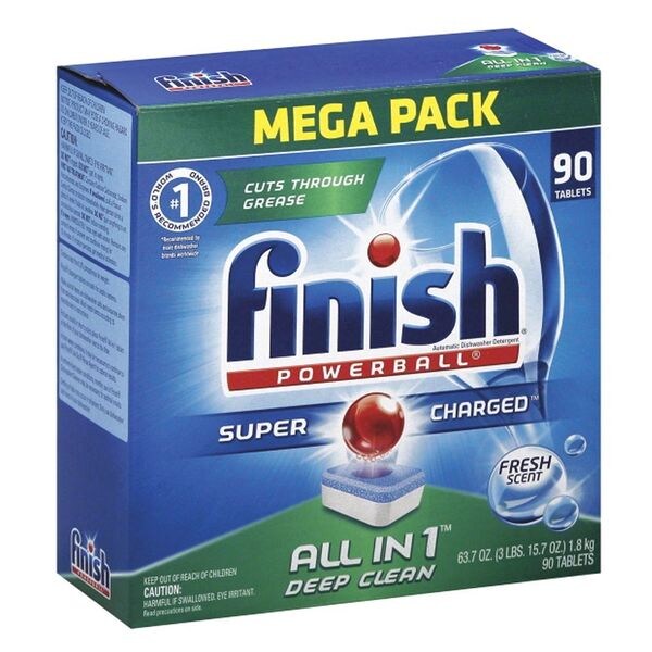 Finish 5170089729 68.95 Dishwasher Detergent, Box, Tablet, PK4