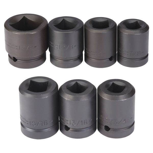 Proto 1" Drive Impact Socket Set, SAE, 7 pcs J1001SS Zoro