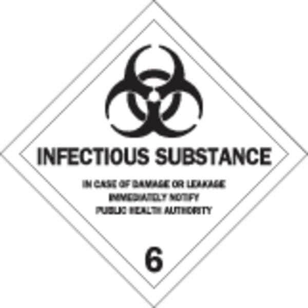 Brady Label, 4in.Hx, 4in.W, Infectious Subst 63473 | Zoro