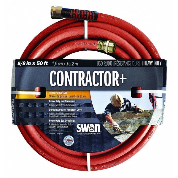 Zoro Select 50 ft L Heavy Duty Contractor Water Hose, 5/8 in