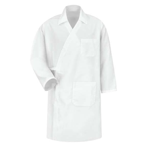 Wrangler Men's Butcher Coat, 100% Polyester, Reversible Tie, White