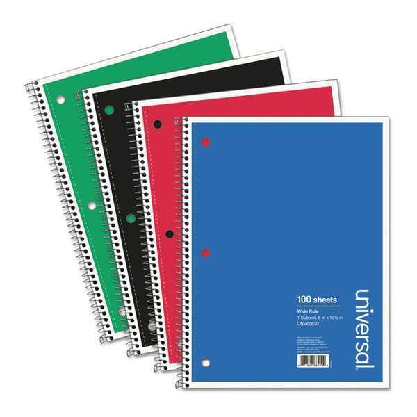Universal One Writing Pad, Wide, 8x10-1/2in, Spiral UNV66620