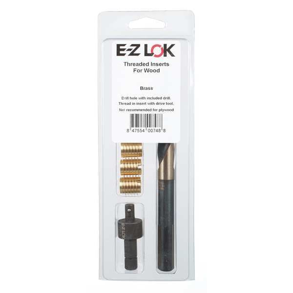 E-Z Lok Thread Repair Kit, Knife Thread Inserts, M6-1.00, Plain Brass, 6 Inserts EZ-400-M6
