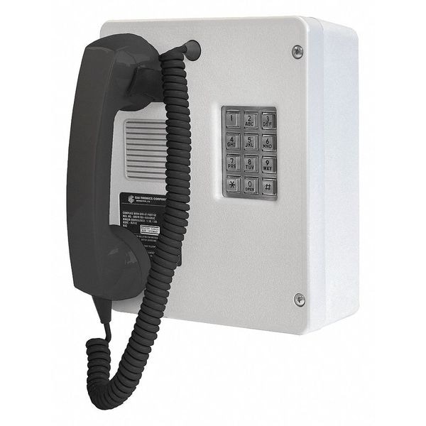 Hubbell Gai-Tronics Telephone, Indoor Intrinsically Safe, Gray 262-001