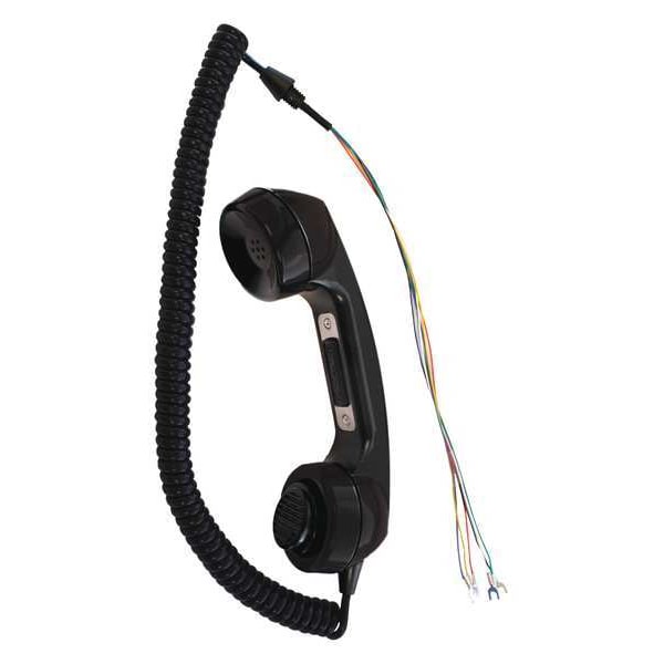 Hubbell Gai-Tronics Handset, Plastic, Black, Corded 10111-104
