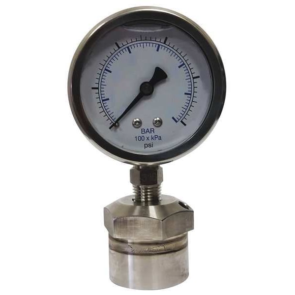 Kodiak Pressure Gauge, 0 to 1000 psi, 1/2 in FNPT, Stainless Steel, Silver KC301L251000/DSM3512