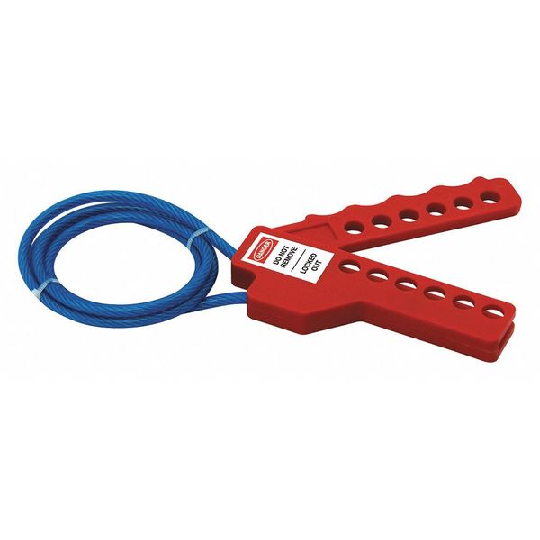 Zoro Select Lockout Cable, Red, CoatSteel, 3ft.L 45MZ56
