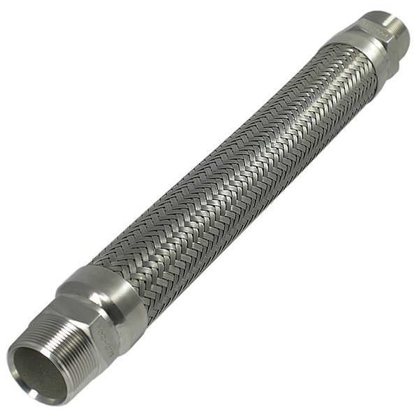 Hose Master 1" Dia x 12" L PressureMax HP 316 SS Corrugated Metal Hose