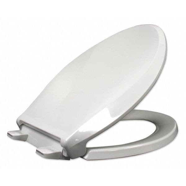 Kohler Toilet Seat, With Cover, Plastic, Elongated, White K46360 Zoro