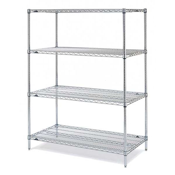 Metro Wire Shelving Unit, 24"D x 60"W x 745/8"H, 4 Shelves, Chrome 74P
