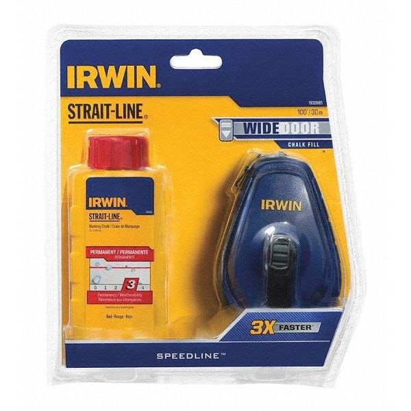 Irwin Chalk Line Reel Kit, Red, 100 ft. 1932885 Zoro