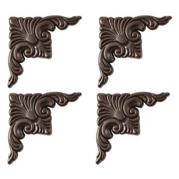 Mirredge 31/2" W, Wood Grain Corner Plates 53504 Zoro