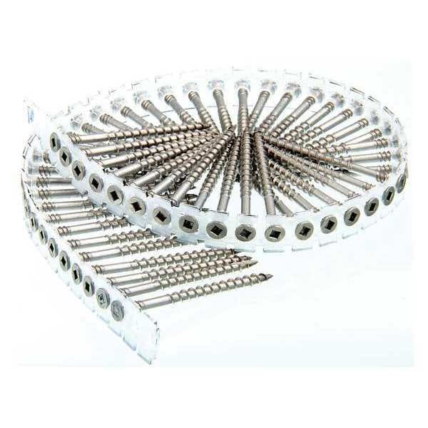 Duraspin Drywall Screw, 8 x 21/2 in, Steel, Flat Head Square Drive