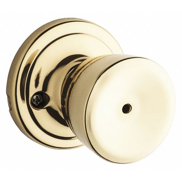 Kwikset Knob Lockset, Brass Finish, Abbey Style 730A 3 6AL RCS Zoro