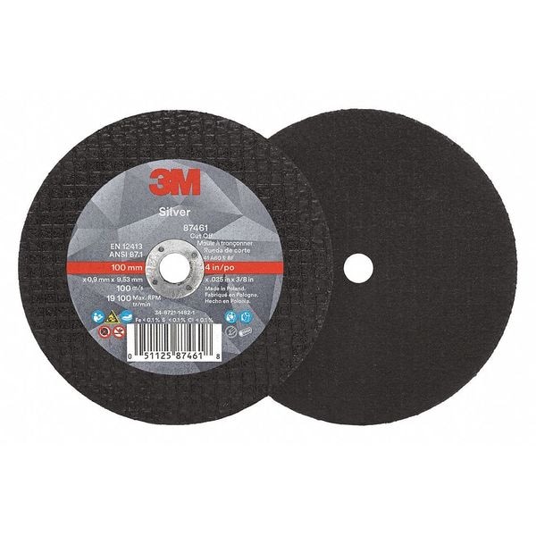 3M Abrasive CutOff Wheel, 100 Grit, 4" dia. 87461 Zoro