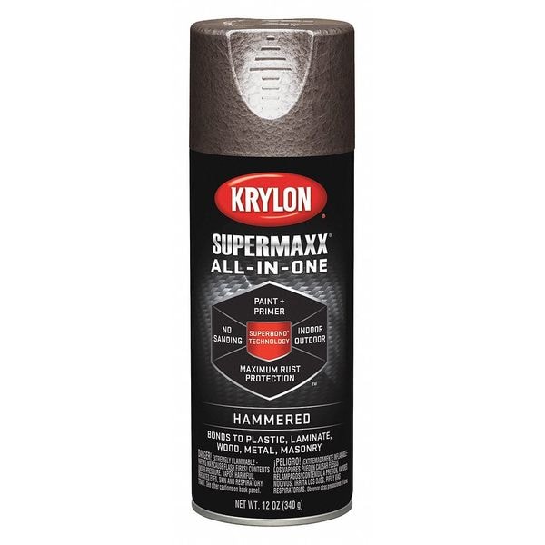 Krylon Hammered Spray Paint, Brown, Hammered, 12 oz. K08986007 Zoro