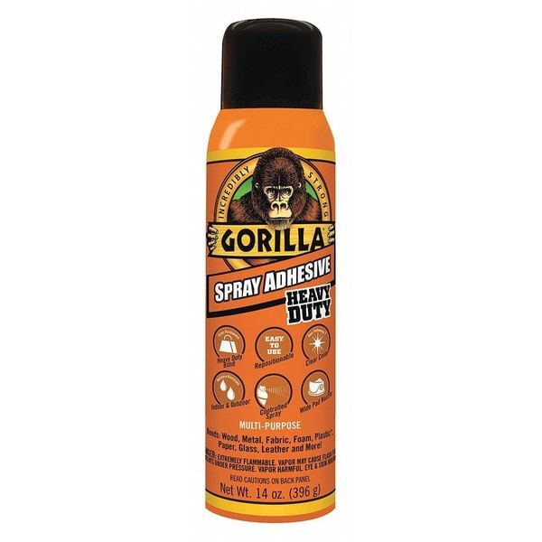 Gorilla Glue Spray Adhesive, 14 fl oz, Aersol Can, Clear 6301502