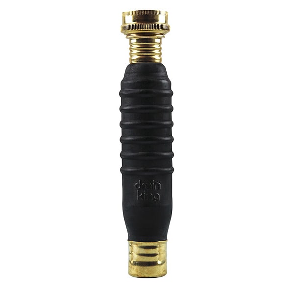 Drain King Drain Opener, 1-1/2 in to 3 in D, Rubber, Clear Drain up to 1000 ft, Black 186