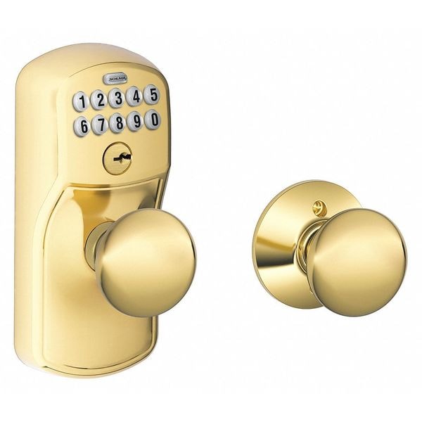 Schlage Residential Knob Lockset, Brass, Passage Function, Gr 2 FE575