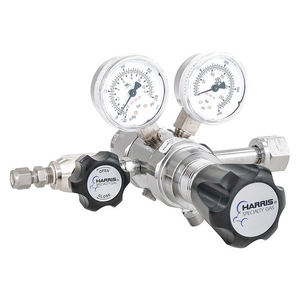 Harris Specialty Gas Lab Regulator, Two Stage, CGA-540, 0 to 125 psi, Use With: Oxygen KH1096