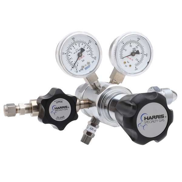 Harris Specialty Gas Regulator, Two Stage, CGA580, 0 to 125 psi, Use With Argon, Helium