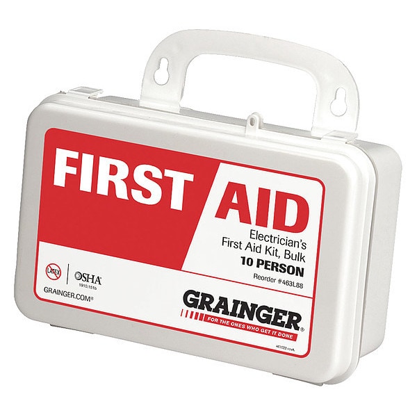 Zoro Select First Aid Kit and Housing, Plastic 62 Components