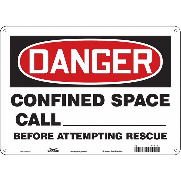 Condor Safety Sign, 10 in Height, 14 in Width, Fiberglass, Horizontal ...