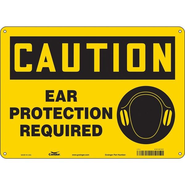 Condor Safety Sign, 10 in Height, 14 in Width, Aluminum