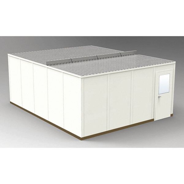 Porta-Fab 4-Wall Modular In-Plant Office, 8 ft 1 3/4 in H, 20 ft 4 1/2 in W, 16 ft 4 1/2 in D, Beige GS1620