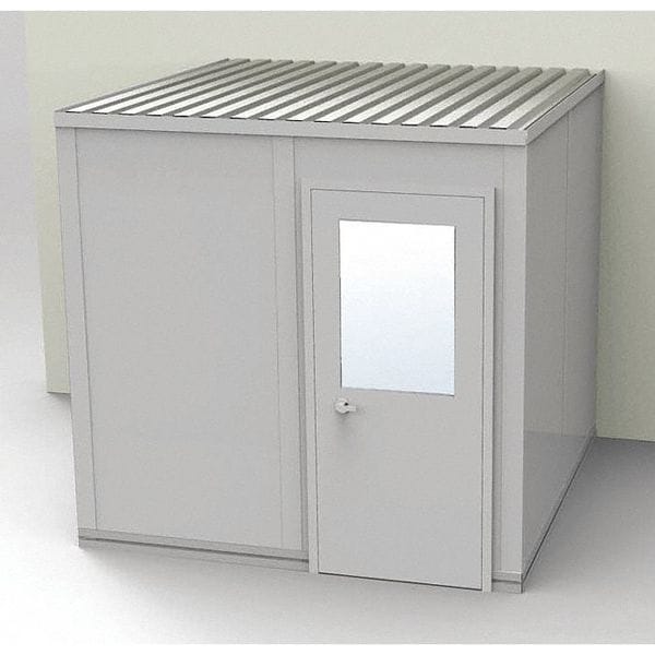 Porta-Fab 3-Wall Modular In-Plant Office, 8 ft 1 3/4 in H, 8 ft 4 1/2 in W, 8 ft 1 1/4 in D, Gray GV88G-3