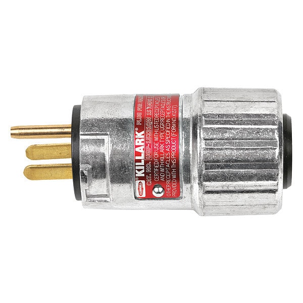 Hubbell Killark Plug, 125VAC, 60 Hz, 15A, 1 HP UGP-15231QWWW