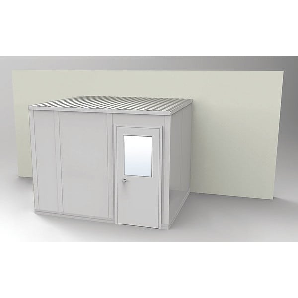 Porta-Fab 3-Wall Modular In-Plant Office, 8 ft 1 3/4 in H, 10 ft 4 1/2 in W, 8 ft 1 1/4 in D, Gray GV810G-3