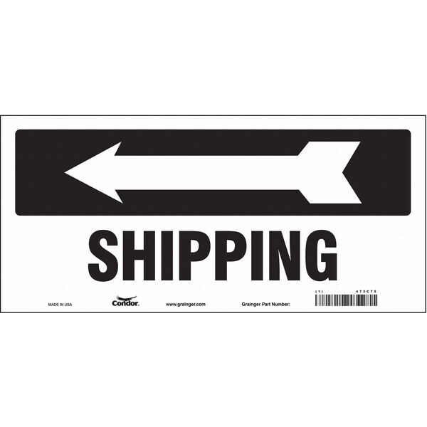 Condor Shipping w/Symbol, 14 in W x 6 1/2 in H, Vertical Rectangle ...