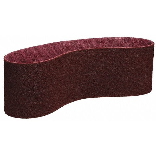 Scotch-Brite Sanding Belt, 4 in W, 24 in L, Coated/Non-Woven Blend, Aluminum Oxide, Medium, SC-BS, Maroon 7000120723