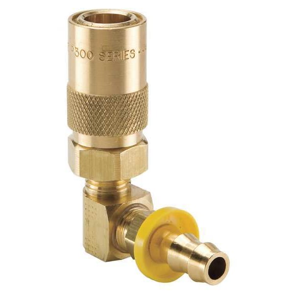 Parker Hydraulic Quick Connect Hose Coupling, Brass Body, Sleeve Lock