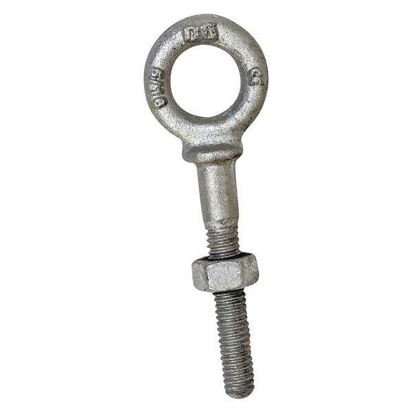 Crosby 1045176 24.05 Eye Bolt, 6.44 in. L, Galvanized, Steel