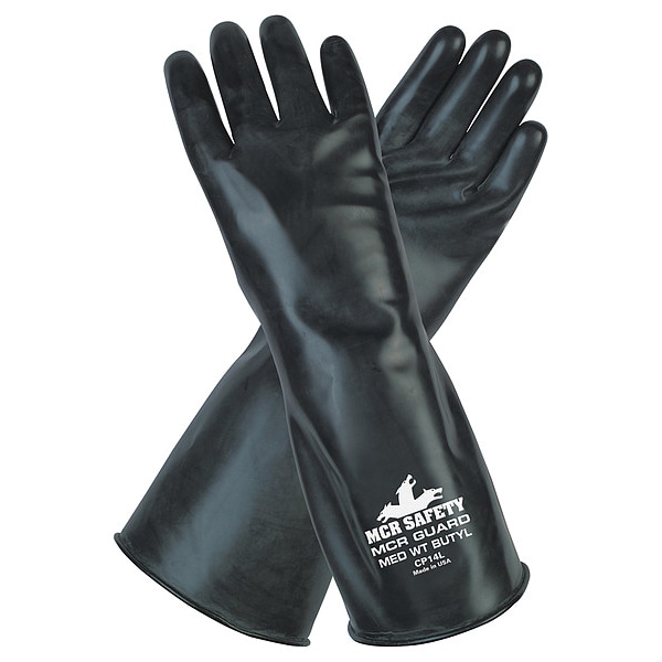 Mcr Safety 14" Chemical Resistant Gloves, Butyl, L, 1 PR CP14L Zoro