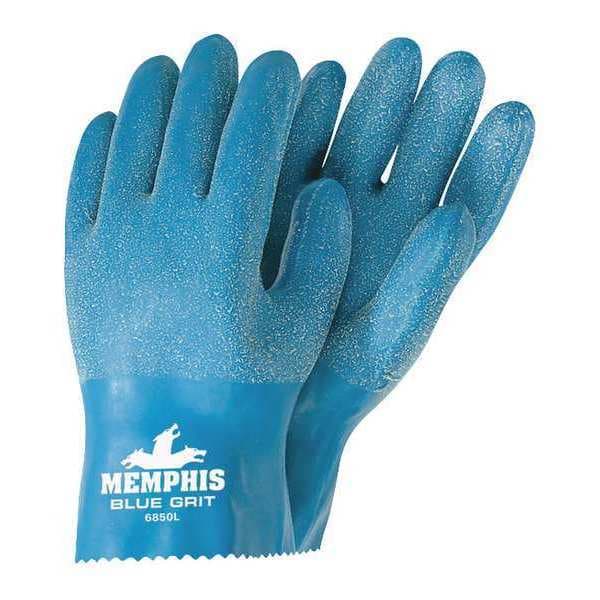 Mcr Safety 10" Chemical Resistant Gloves, Natural Rubber Latex, L, 1 PR