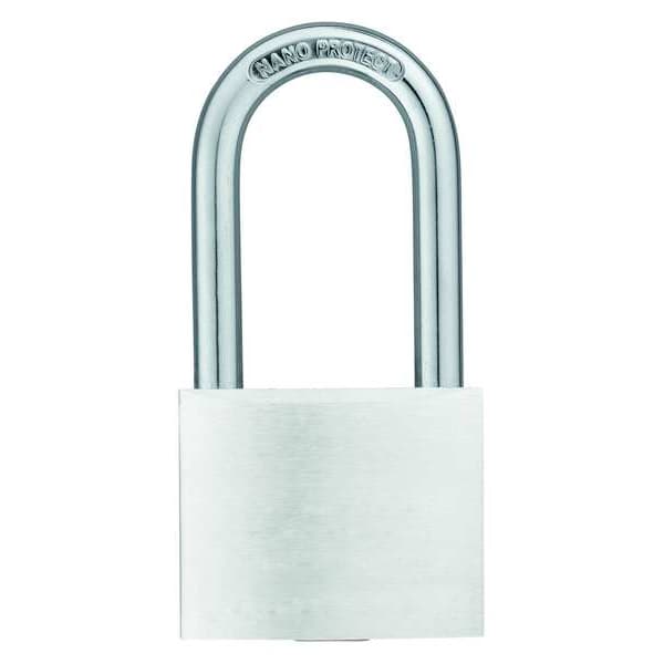 Zoro Select Padlock, Keyed Alike, Long Shackle, Rectangular Aluminum Body, Hardened Steel Shackle, 7/8 in W 48JP91