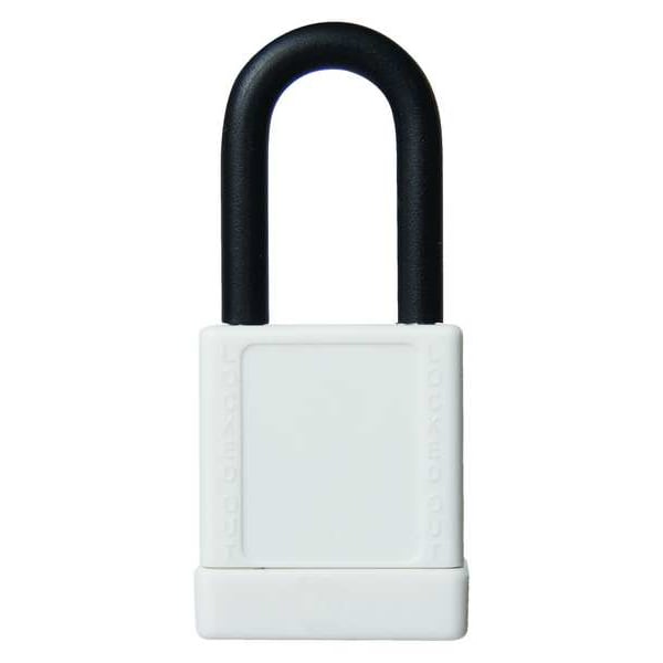 Zoro Select Lockout Padlock, Keyed Different, Aluminum, White, 1 1