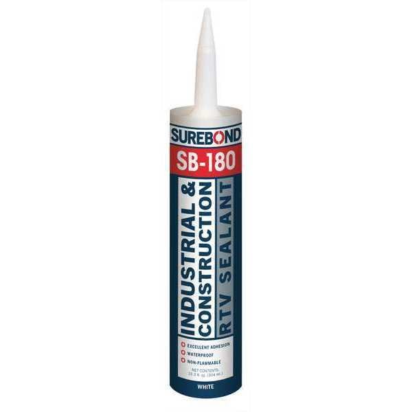 KRぼん Surebond Acetoxy Cure Silicone Sealant, 10.3 oz, White, Temp