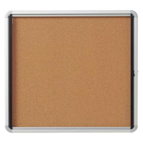 Quartet Enclosed Cork Bulletin Board 27"H, Aluminum EIHC2730 Zoro