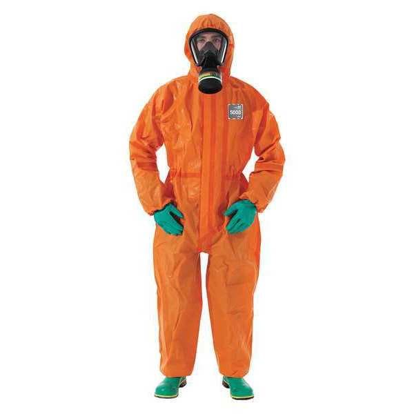 Ansell Chemical Resistant Coverall, Hooded, XL, Non-Woven