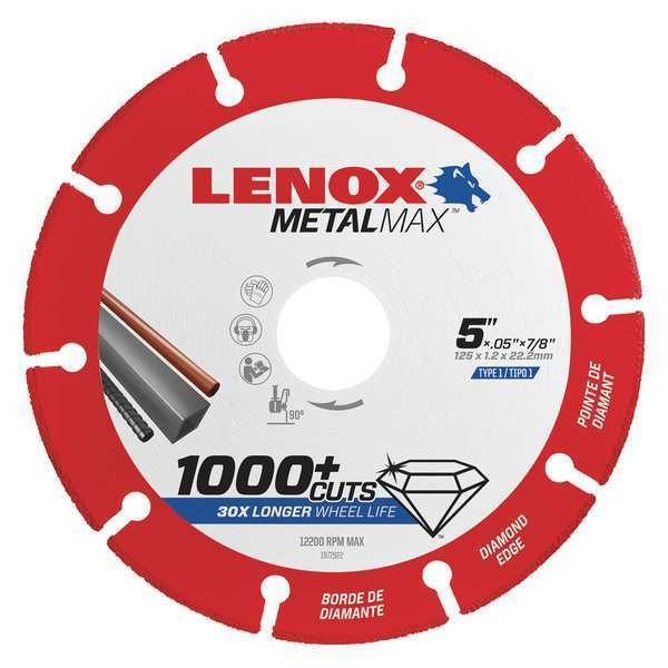 Lenox Angle Grinder Blade, 5"x.050"x7/8" 1972922 Zoro