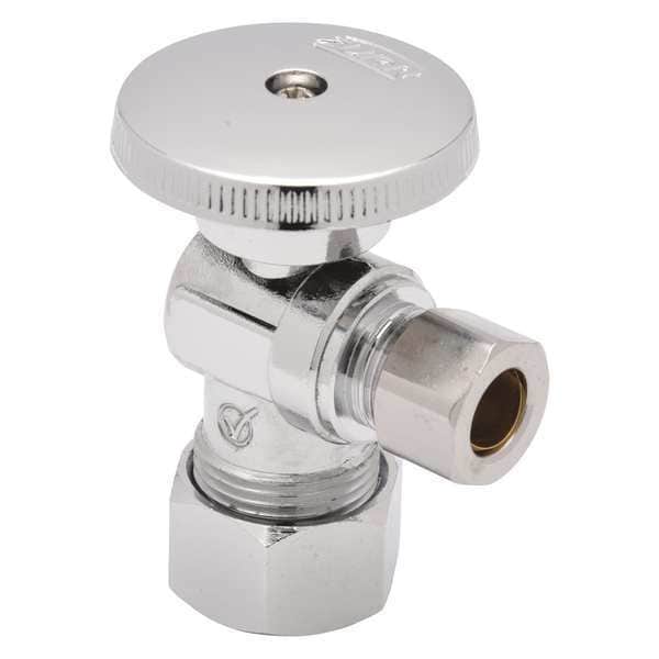Zurn Angle Stop Valve, 21/2 in., Chrome Z8804XLQPC Zoro