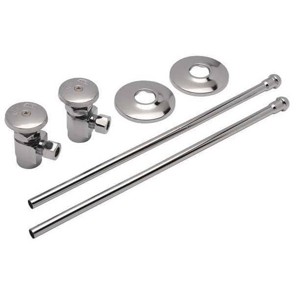 Zurn Angle Stop Valve, Chrome, 21/2 in. L ZH8824XLLRPC Zoro