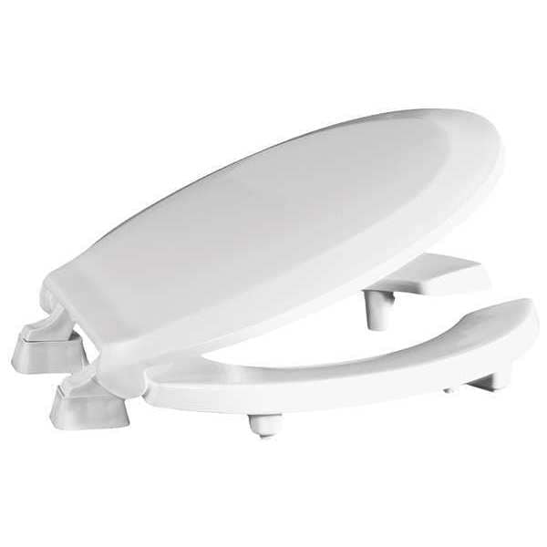Centoco Toilet Seat, With Cover, Plastic, Round, White GRHL460STS001