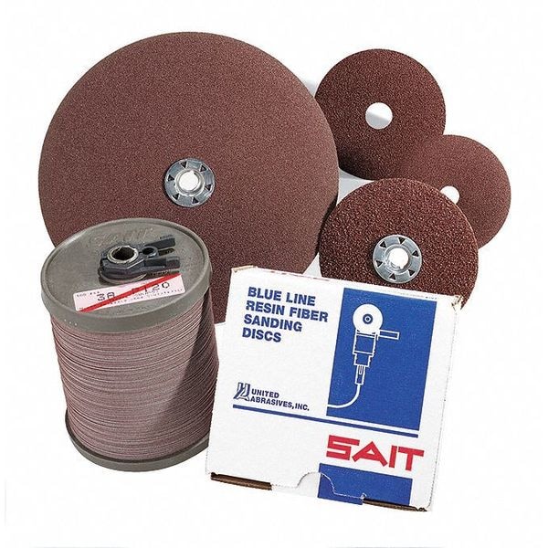 United Abrasives/Sait Fiber Disc, 4-1/2 in. Dia., 80 Grit, PK100 50095