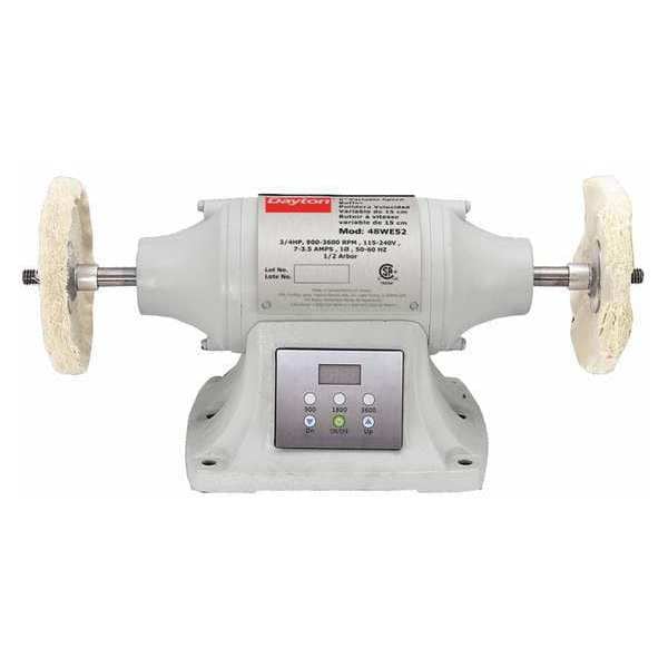 Dayton Bench Top Buffer, Steel, 6 in., 1/2 HP 48WE52 Zoro