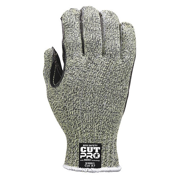 Mcr Safety Cut Resistant Gloves, A7 Cut Level, Uncoated, L, 1 PR 93861L